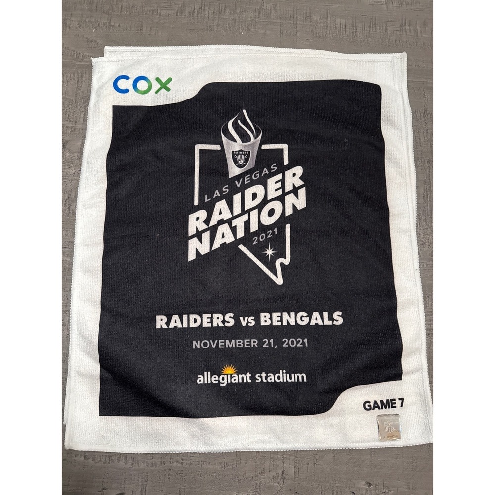 Las Vegas Raiders vs Bengals Hand Towel Allegiant‎ Stadium 2021 NFL Football